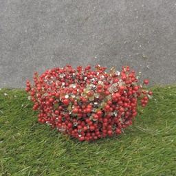 [XA1014-RED] 5" BIRD NEST W/ BERRIES & ICE