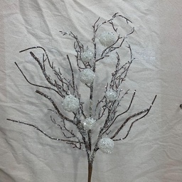 [XA1016] 31&quot; ICED TWIG SPRAY W/ WHITE ICE BALLS