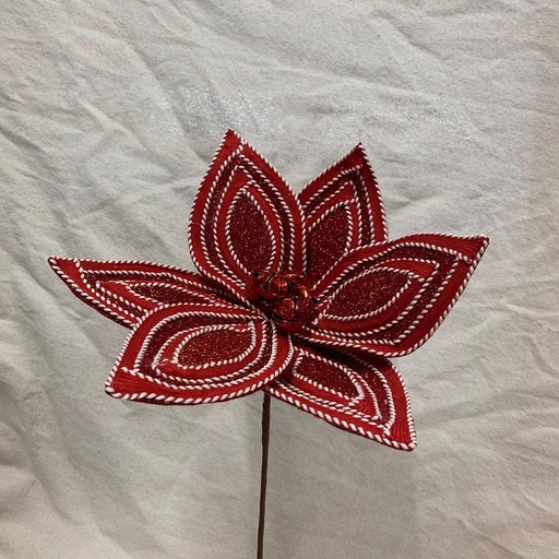 [XA1024-RED] 13" FELT POINSETTIA PICK RED