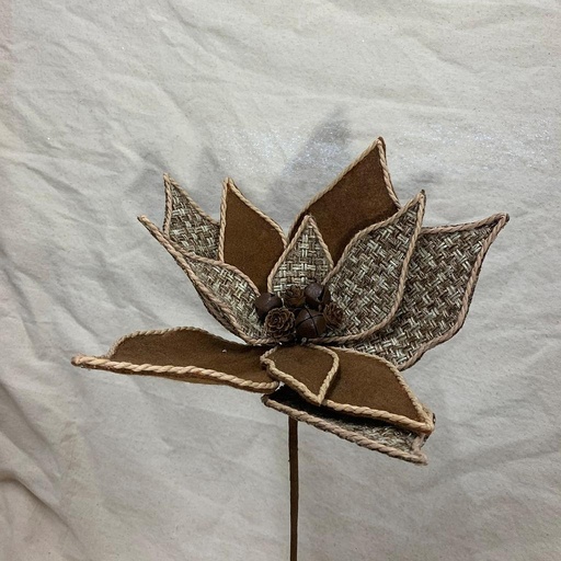 [XA1025-NAT] 14" POINSETTIA PICK MIXED MATERIAL NATURAL
