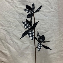 [XA1026-BWT] 23" POINSETTIA SPRAY X3 BLACK/WHITE