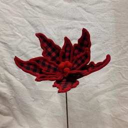 [XA1027-RBK] 14" POINSETTIA PICK RED/BLACK PLAID