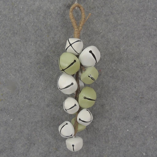 [XA1045-LGW] 10.5" BELL DOOR HANGER LIGHT GREEN/WHITE