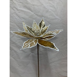 [XA1059-GLD] 20" METALLIC POINSETTIA PICK GOLD