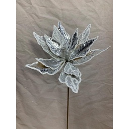 [XA1059-PTN] 20" METALLIC POINSETTIA PICK PLATINUM