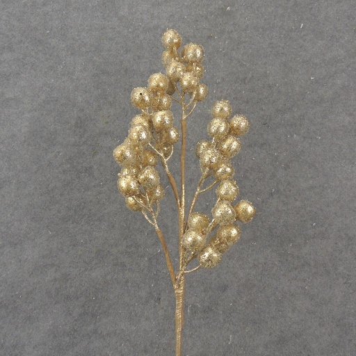 [XA1088-GLD] 24" GLITTER BERRY SPRAY X5 GOLD