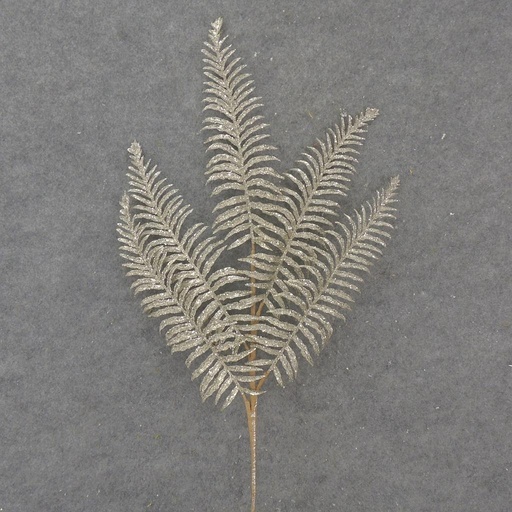 [XA1085-PTN] 31" GLITTER FERN SPRAY X5 PLATINUM