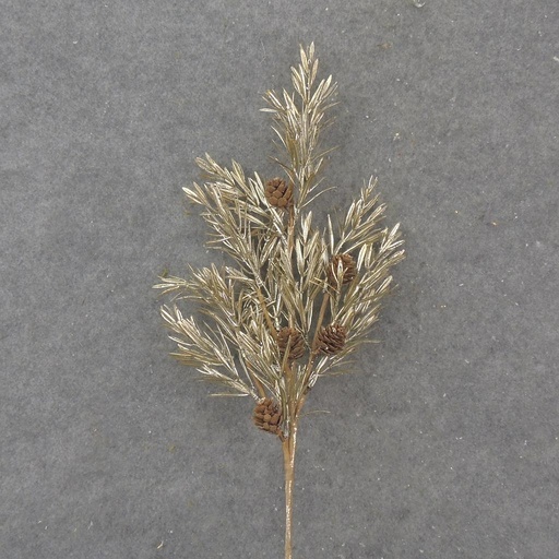 [XA1084-GLD] 25" METALLIC PINE SPRAY W/ CONES GOLD