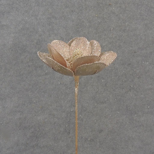 [XA1100-CHA] 17" GLITTER MAGNOLIA BLOOM PICK CHAMPAGNE