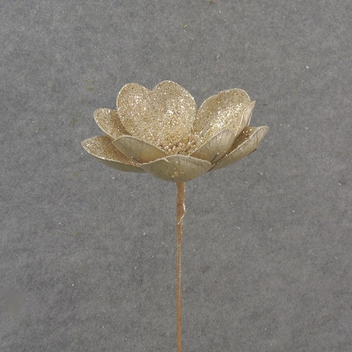 [XA1100-GLD] 17" GLITTER MAGNOLIA BLOOM PICK GOLD