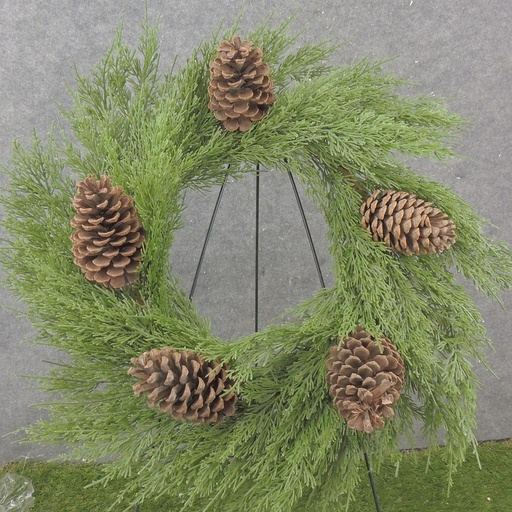 [XA1099] 28" JUNIPER WREATH W/ LARGE CONES