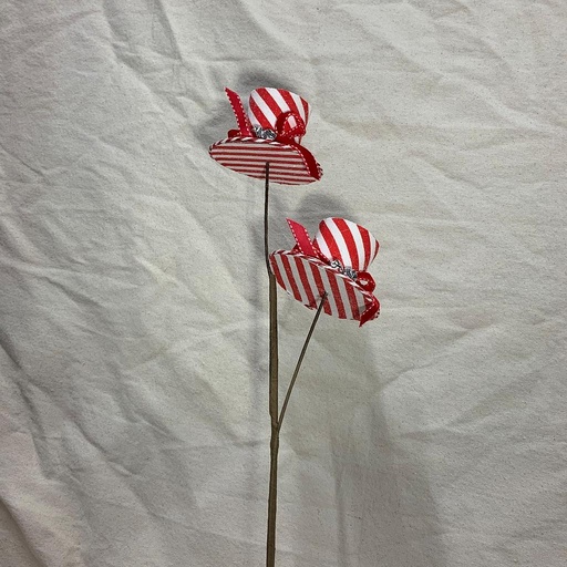 [XA1108] 23" TOPHAT SPRAY X2 RED/WHITE