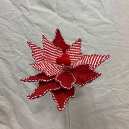 [XA1112] 21&quot; POINSETTIA PICK RED/WHITE MIXED MATERIAL