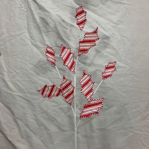 [XA1119] 30" HOLLY LEAF SPRAY RED/WHITE