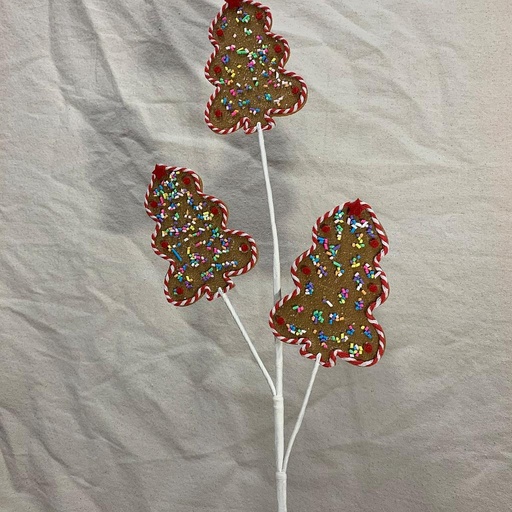 [XA1121] 27.5" GINGERBREAD TREE SPRAY X3 FROSTED