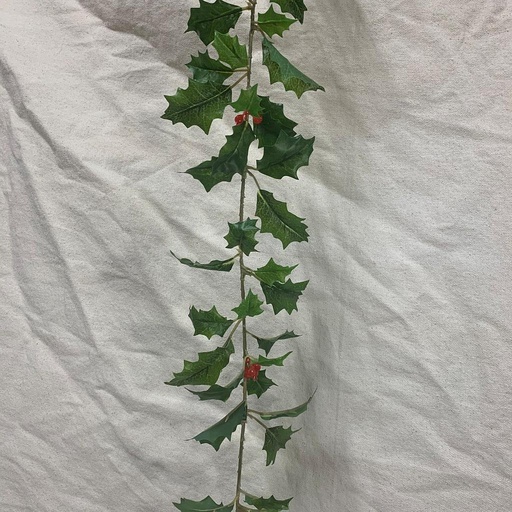 [XB1004-GRN] 6' HOLLY GARLAND GREEN (128 LVS)
