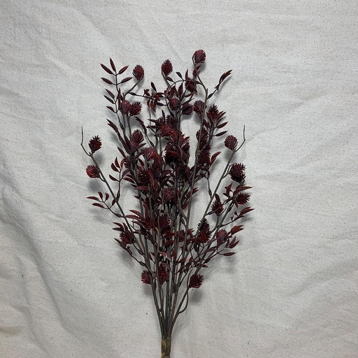 [SBF1011] 17" THISTLE AND LEAF BUSH X7 BURGUNDY
