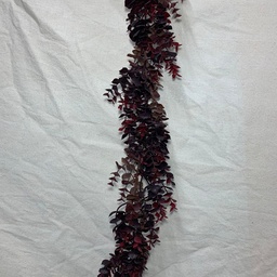 [SBF1014] 6' EUCALYPTUS GARLAND BURGUNDY/BROWN