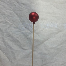 [XB1007M-RED] 1.5" ORNAMENT BALL ON 18" PICK MATTE RED