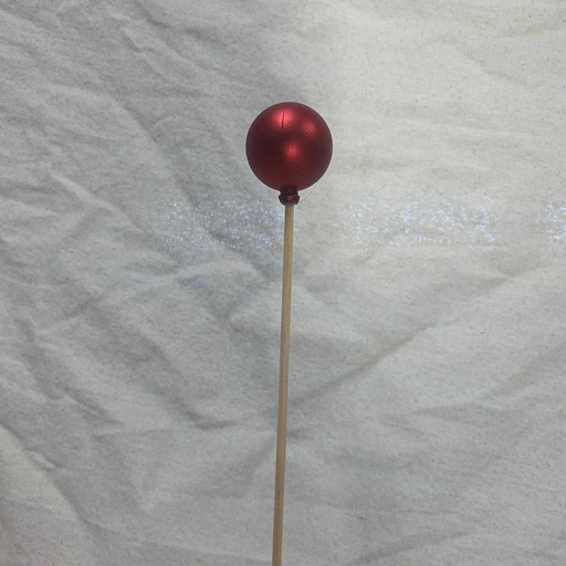 [XB1007M-RED] 1.5" ORNAMENT BALL ON 18" PICK MATTE RED