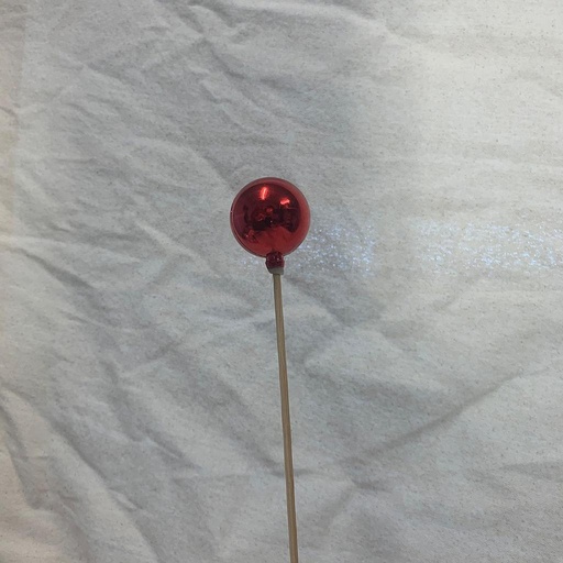 [XB1007-RED] 1.5" ORNAMENT BALL ON 18" PICK RED