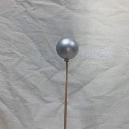 [XB1008M-SIL] 2&quot; ORNAMENT BALL ON 18&quot; PICK MATTE SILVER