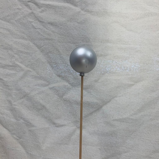 [XB1008M-SIL] 2" ORNAMENT BALL ON 18" PICK MATTE SILVER