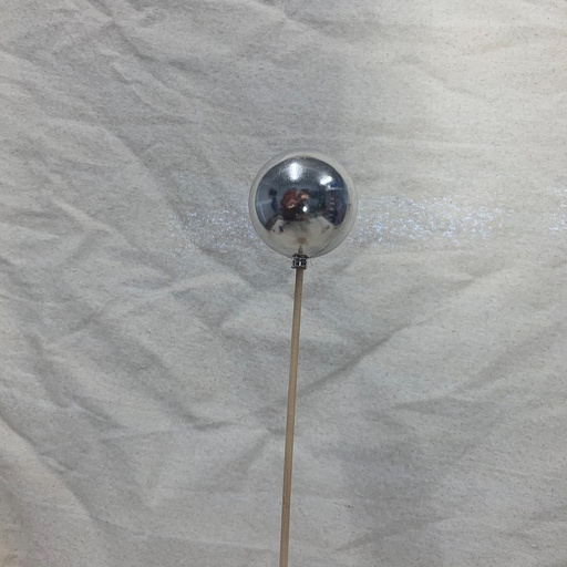 [XB1009-SIL] 2.25" ORNAMENT BALL ON 18" PICK SILVER