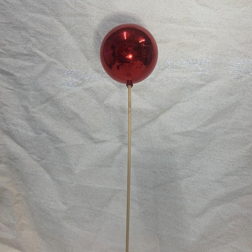 [XB1010-RED] 3" ORNAMENT BALL ON 18" PICK RED