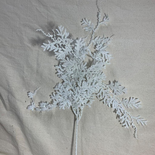 [XB1021-WHT] 20.5" GLITTER FERN SPRAY X8 WHITE