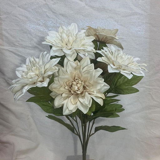 [SBF1002-CRM] 20" DAHLIA BUSH X8 CREAM