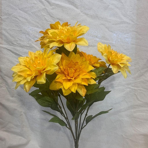 [SBF1002-YEL] 20" DAHLIA BUSH X8 YELLOW