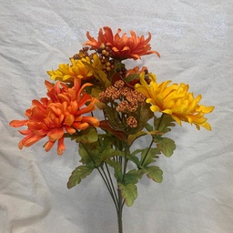 [SBF1003-YOR] 17.5" MUM/Q.A.L BUSH X10 W/ BERRIES YELLOW/ORANGE