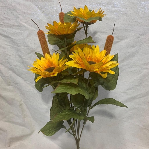 [SBF1021-YEL] SUNFLOWER/CATTAIL BUSH X9 YELLOW