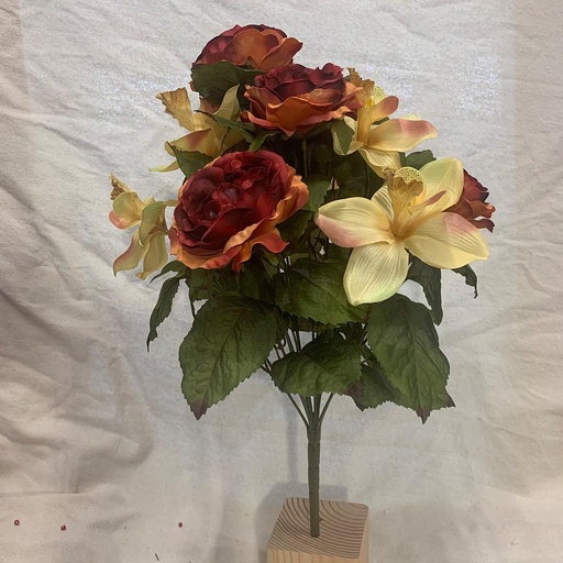 [SEF1000] 19.5" ROSE/ORCHID BUSH X12 RUST/YELLOW