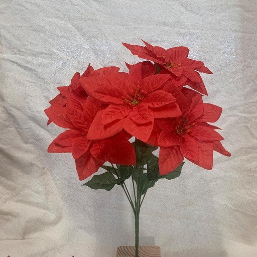 [XE1039] 16" POINSETTIA BUSH X7 RED (PONGEE)