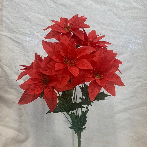 [XE1040] 16" POINSETTIA BUSH X9 RED (PONGEE)