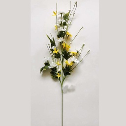 [SL2603] 30&quot; DAISY SPRAY W/ BERRIES WHITE/YELLOW