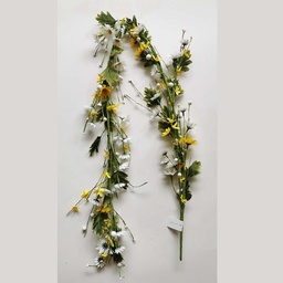 [SL2603G] 60&quot; DAISY GARLAND W/ BERRIES WHITE/YELLOW