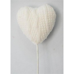 [SA2004-WHT] 9" KNIT HEART PICK WHITE