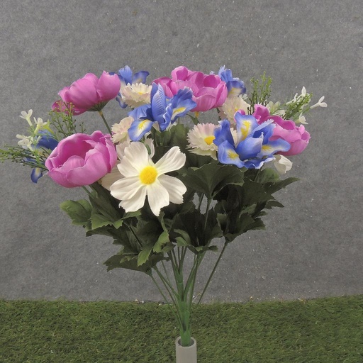 [SB2323-WBB] 18" IRIS/DAISY/ANENOME BUSH X18 WHITE/BEAUTY/BLUE