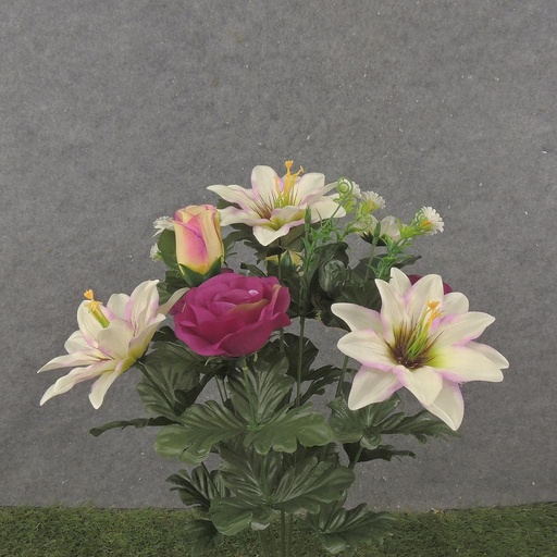 [SE2505] 21" ROSE & LOTUS BUSH X14 BEAUTY/CREAM