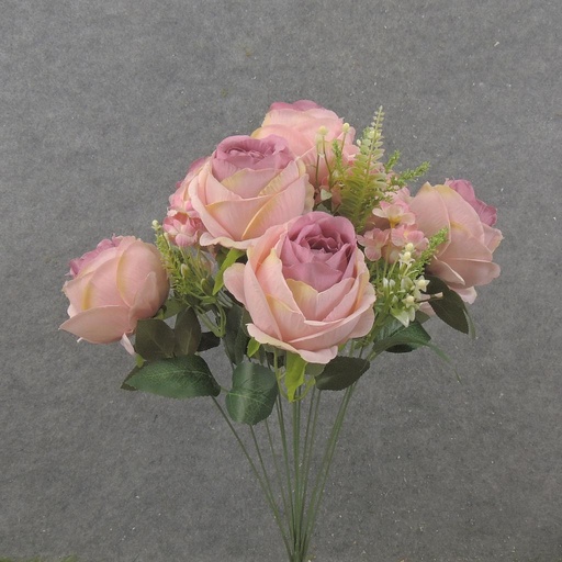 [SB2380-PMV] 21" ROSE BUSH X13 PINK/MAUVE