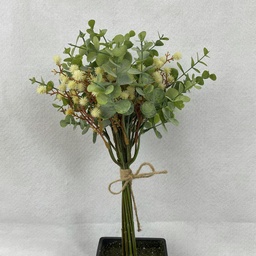 [SB2381-CRM] 14&quot; EUCALYPTUS &amp; MINI BUR BUNDLE CREAM