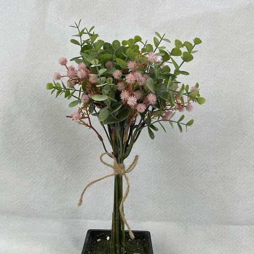 [SB2381-PNK] 14" EUCALYPTUS & MINI BUR BUNDLE PINK