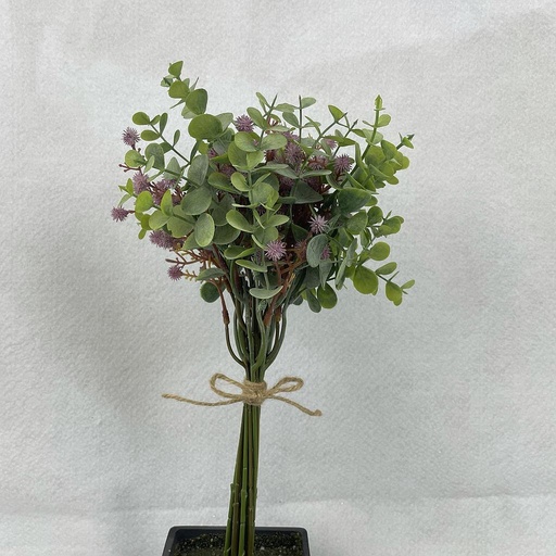 [SB2381-PUR] 14" EUCALYPTUS & MINI BUR BUNDLE PURPLE