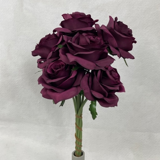 [SE1095-BUR] OPEN ROSE BUNDLE X6 BURGUNDY