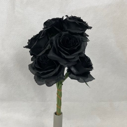 [SE1095-BLK] OPEN ROSE BUNDLE X6 BLACK