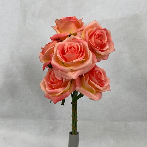 [SE1095-COR] OPEN ROSE BUNDLE X6 CORAL