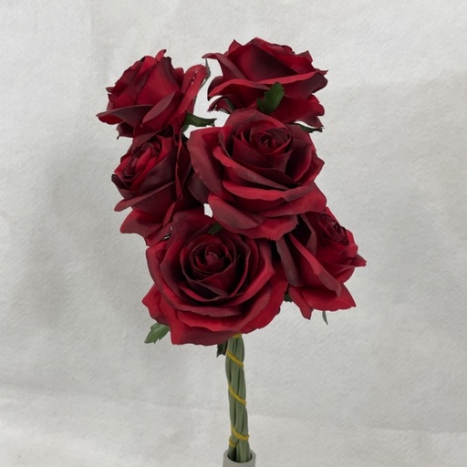 [SE1095-RED] OPEN ROSE BUNDLE X6 RED